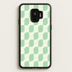 Green Plaid Daisies  - Spring Phone Case for Galaxy S9
