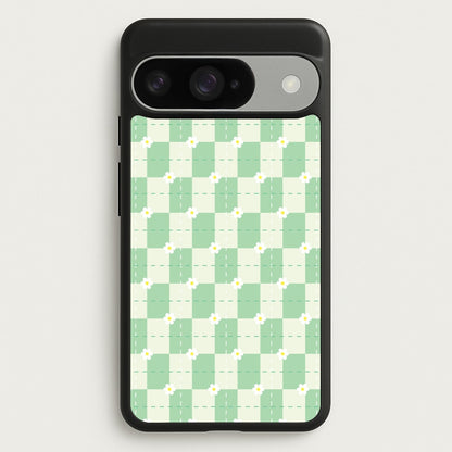 Green Plaid Daisies Phone Case for Google Pixel 10 / 10 Pro