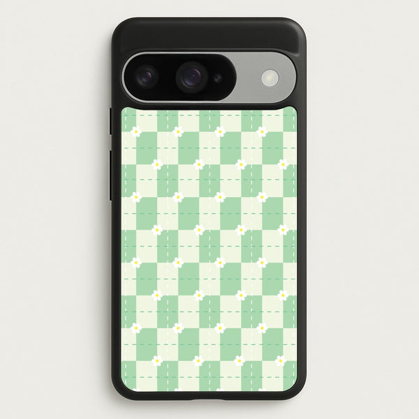 Green Plaid Daisies Phone Case for Google Pixel 10 / 10 Pro