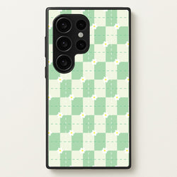 Green Plaid Daisies  - Spring Phone Case for Galaxy S24 Ultra
