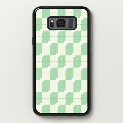 Green Plaid Daisies  - Spring Phone Case for Galaxy S8