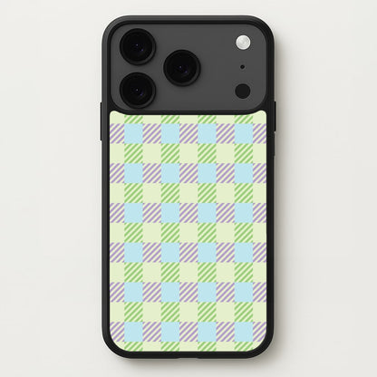 Green And Purple Checkered Phone Case for iPhone 17 Pro