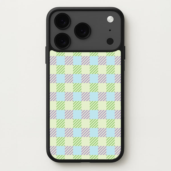 Green And Purple Checkered Phone Case for iPhone 17 Pro
