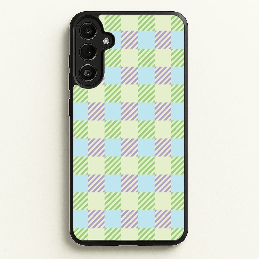 Green And Purple Checkered  - Spring Phone Case for Galaxy A36