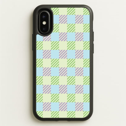Green And Purple Checkered  - Spring Phone Case for iPhone X / XS