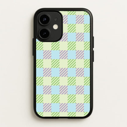 Green And Purple Checkered  - Spring Phone Case for iPhone 12 Mini