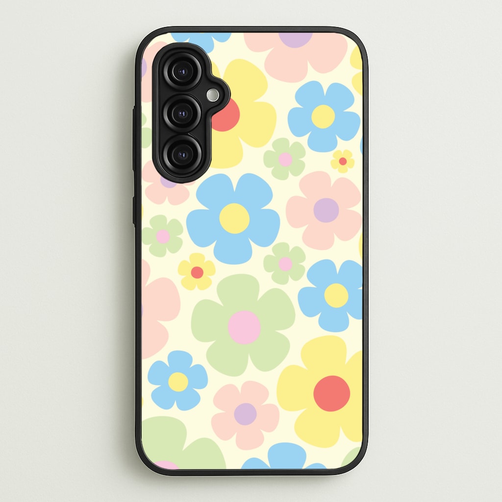 Rainbow Flowers Pattern  - Spring Phone Case for Galaxy A14