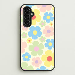 Rainbow Flowers Pattern  - Spring Phone Case for Galaxy A14