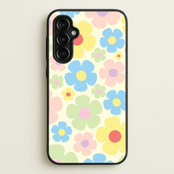 Rainbow Flowers Pattern  - Spring Phone Case for Galaxy A54