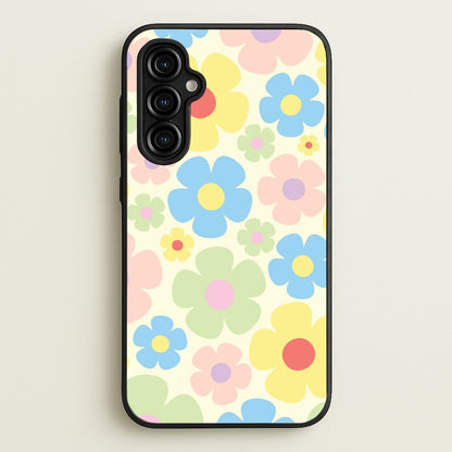 Rainbow Flowers Pattern  - Spring Phone Case for Galaxy A54