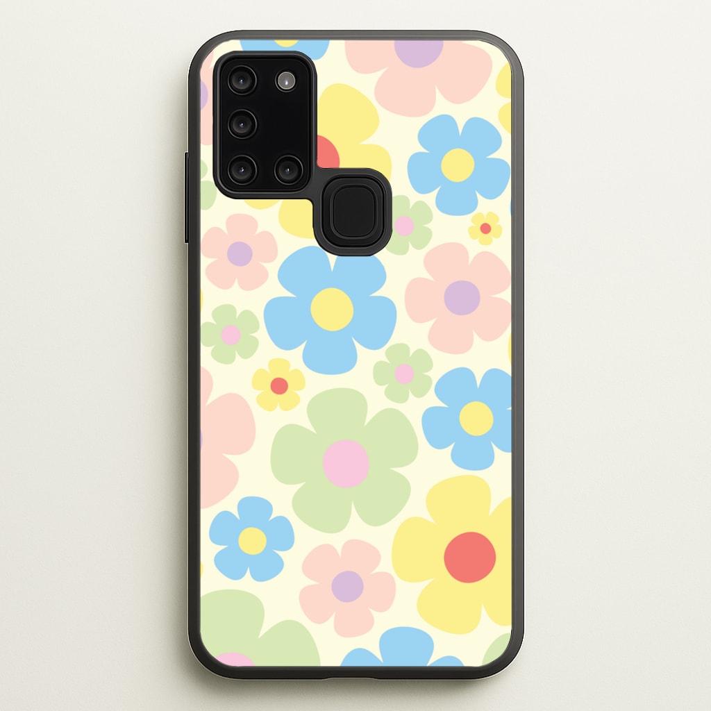 Rainbow Flowers Pattern  - Spring Phone Case for Galaxy A21s