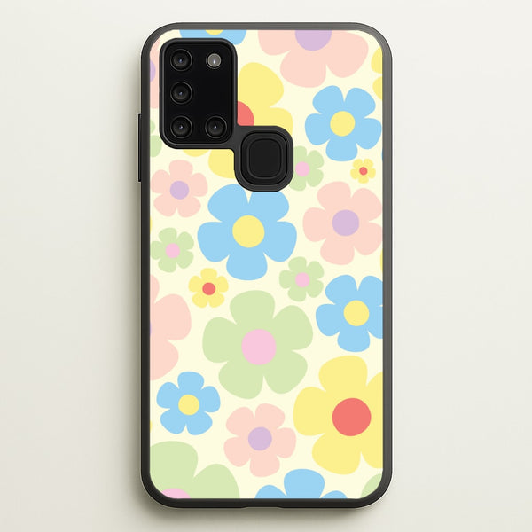 Rainbow Flowers Pattern  - Spring Phone Case for Galaxy A21s
