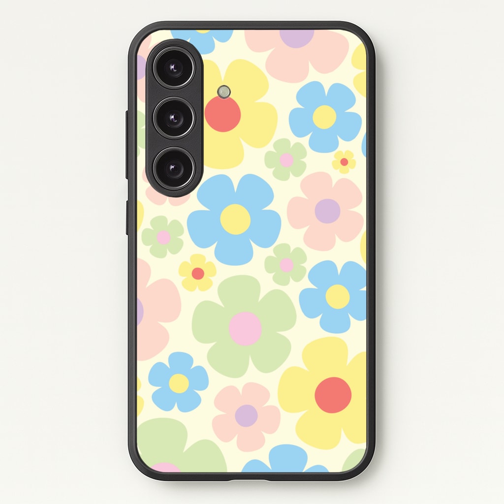 Rainbow Flowers Pattern  - Spring Phone Case for Galaxy S24 Plus