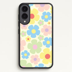 Rainbow Flowers Pattern  - Spring Phone Case for Galaxy S25 Edge