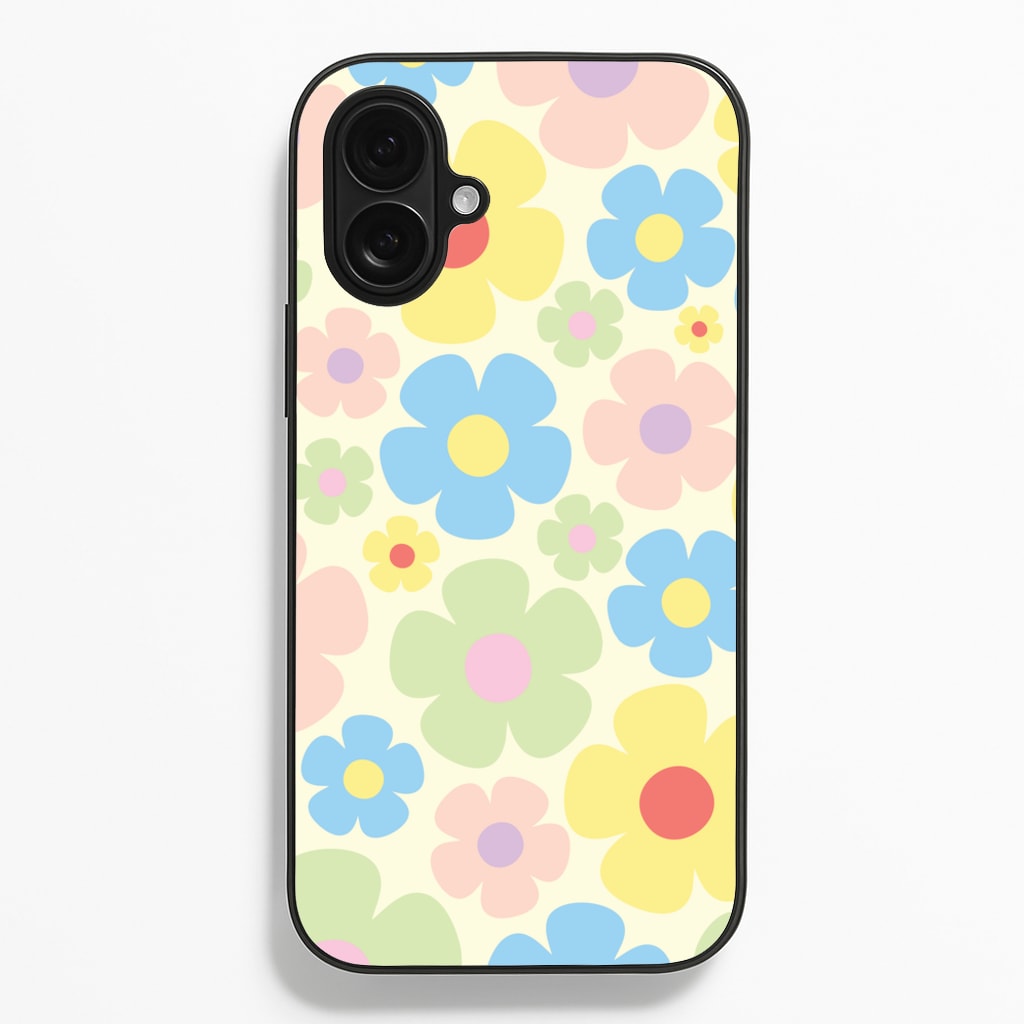 Rainbow Flowers Pattern  - Spring Phone Case for iPhone 16 Plus