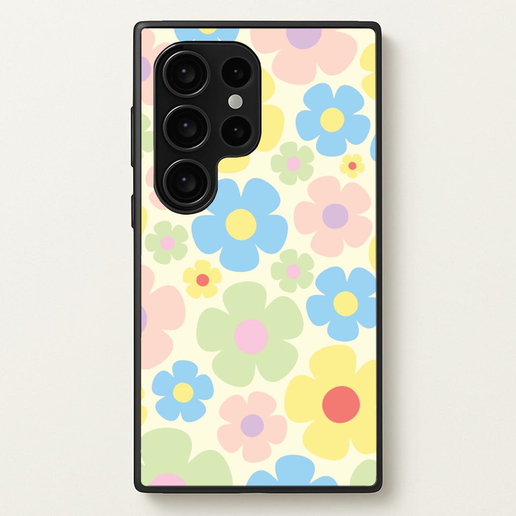 Rainbow Flowers Pattern  - Spring Phone Case for Galaxy S24 Ultra