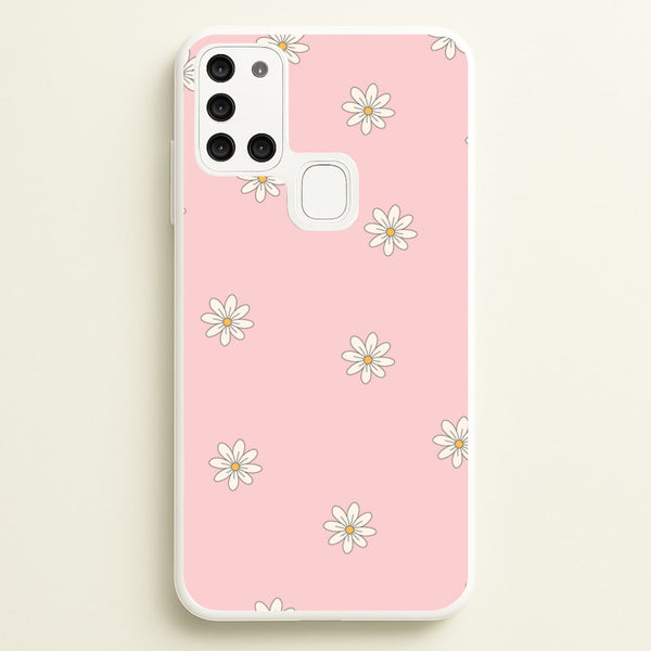Dusty Pink Daisy Pattern  - Spring Phone Case for Galaxy A21s