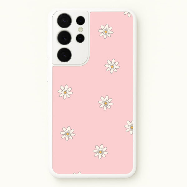 Dusty Pink Daisy Pattern  - Spring Phone Case for Galaxy S21 Ultra