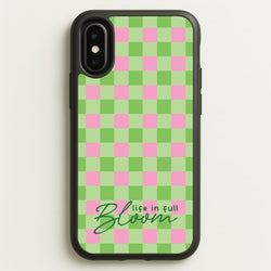 Life In Full Bloom Checkered  - Spring Phone Case for iPhone X / XS
