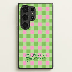 Life In Full Bloom Checkered  - Spring Phone Case for Galaxy S25 Ultra