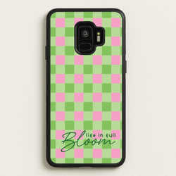 Life In Full Bloom Checkered  - Spring Phone Case for Galaxy S9
