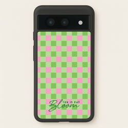Life In Full Bloom Checkered  - Spring Phone Case for Google Pixel 8a