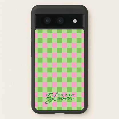 Life In Full Bloom Checkered  - Spring Phone Case for Google Pixel 8a