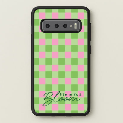 Life In Full Bloom Checkered  - Spring Phone Case for Galaxy S10