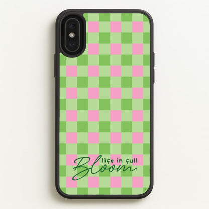 Life In Full Bloom Checkered  - Spring Phone Case for iPhone XS Max