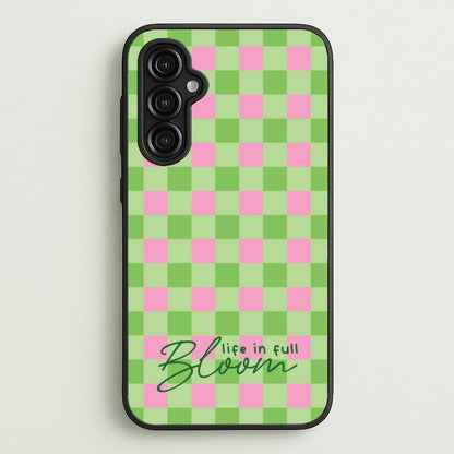 Life In Full Bloom Checkered  - Spring Phone Case for Galaxy A14