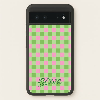 Life In Full Bloom Checkered  - Spring Phone Case for Google Pixel 6