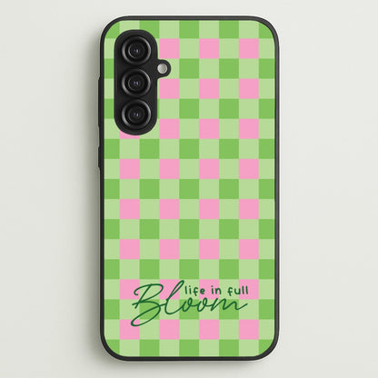 Life In Full Bloom Checkered  - Spring Phone Case for Galaxy S23FE