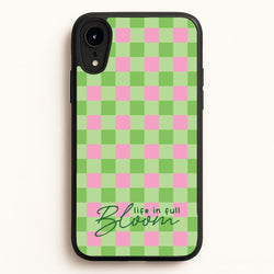 Life In Full Bloom Checkered  - Spring Phone Case for iPhone XR