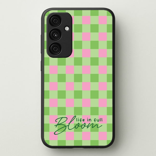 Life In Full Bloom Checkered  - Spring Phone Case for Galaxy A15