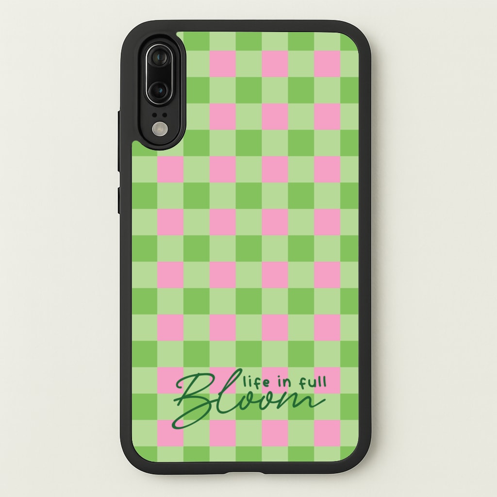Life In Full Bloom Checkered  - Spring Phone Case for Huawei P20