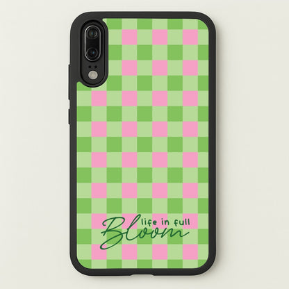 Life In Full Bloom Checkered  - Spring Phone Case for Huawei P20