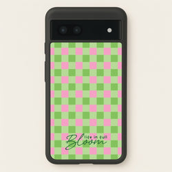 Life In Full Bloom Checkered  - Spring Phone Case for Google Pixel 7a