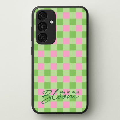Life In Full Bloom Checkered  - Spring Phone Case for Galaxy A55