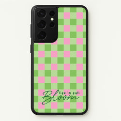 Life In Full Bloom Checkered  - Spring Phone Case for Galaxy S21 Ultra