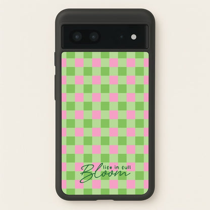 Life In Full Bloom Checkered  - Spring Phone Case for Google Pixel 7