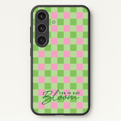 Life In Full Bloom Checkered  - Spring Phone Case for Galaxy S24 Plus