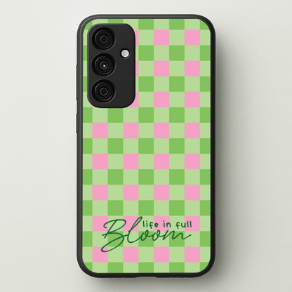 Life In Full Bloom Checkered  - Spring Phone Case for Galaxy A35