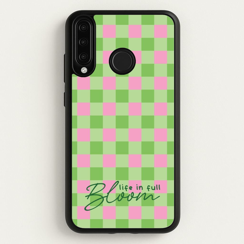 Life In Full Bloom Checkered  - Spring Phone Case for Huawei P30 Lite