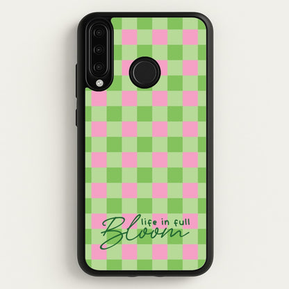 Life In Full Bloom Checkered  - Spring Phone Case for Huawei P30 Lite