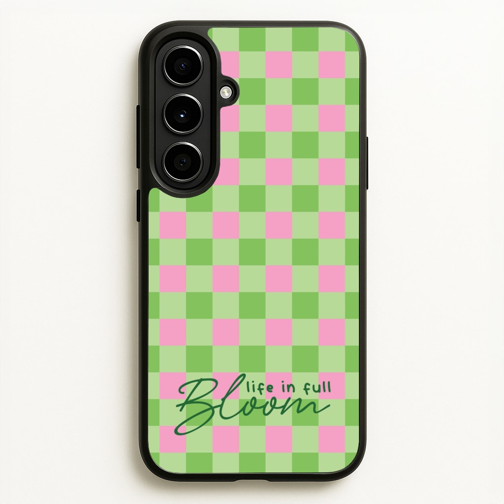 Life In Full Bloom Checkered  - Spring Phone Case for Galaxy A56