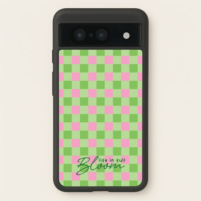 Life In Full Bloom Checkered  - Spring Phone Case for Google Pixel 8