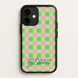 Life In Full Bloom Checkered  - Spring Phone Case for iPhone 12 Mini