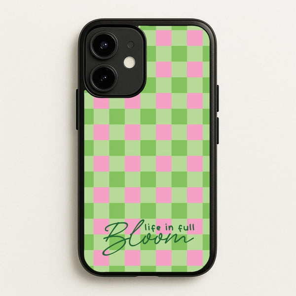 Life In Full Bloom Checkered  - Spring Phone Case for iPhone 12 Mini