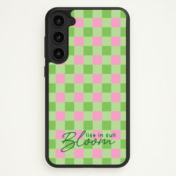 Life In Full Bloom Checkered  - Spring Phone Case for Galaxy S23 Plus