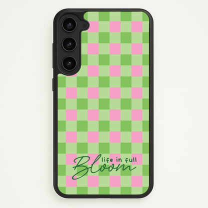 Life In Full Bloom Checkered  - Spring Phone Case for Galaxy S23 Plus